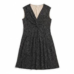 Gilli Women’s Black & White Polka Dot Sleeveless Midi/Tea Length Dress - Size 3X